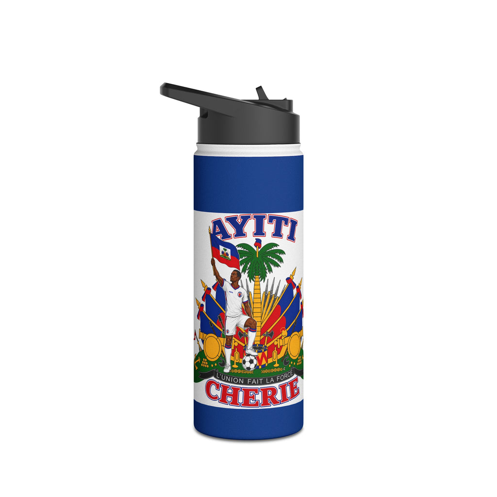 Haiti Crest Stainless Steel Water Bottle — Ayiti Cherie Soccer Design