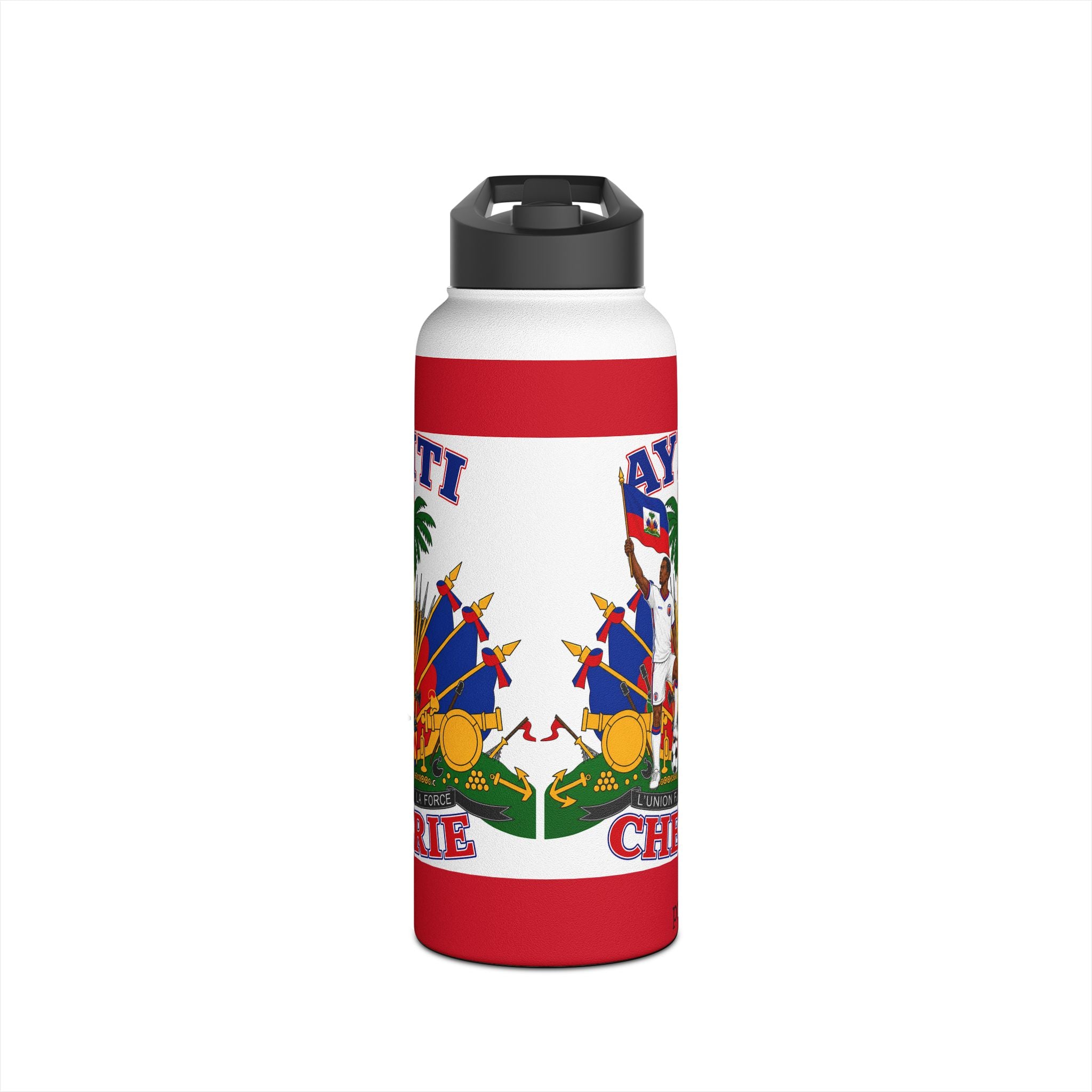 Haiti Crest Stainless Steel Water Bottle — Ayiti Cherie Soccer Design
