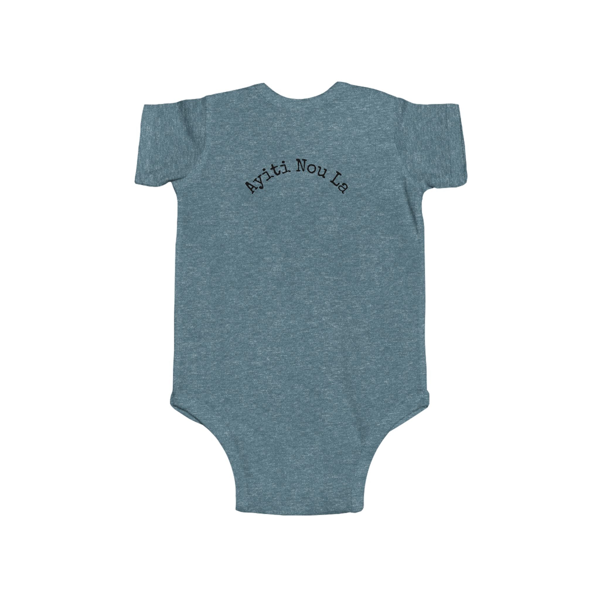 Infant Bodysuit - 'Ayiti Cheri' Haitian Pride Baby Onesie (Tropical Flag Design)