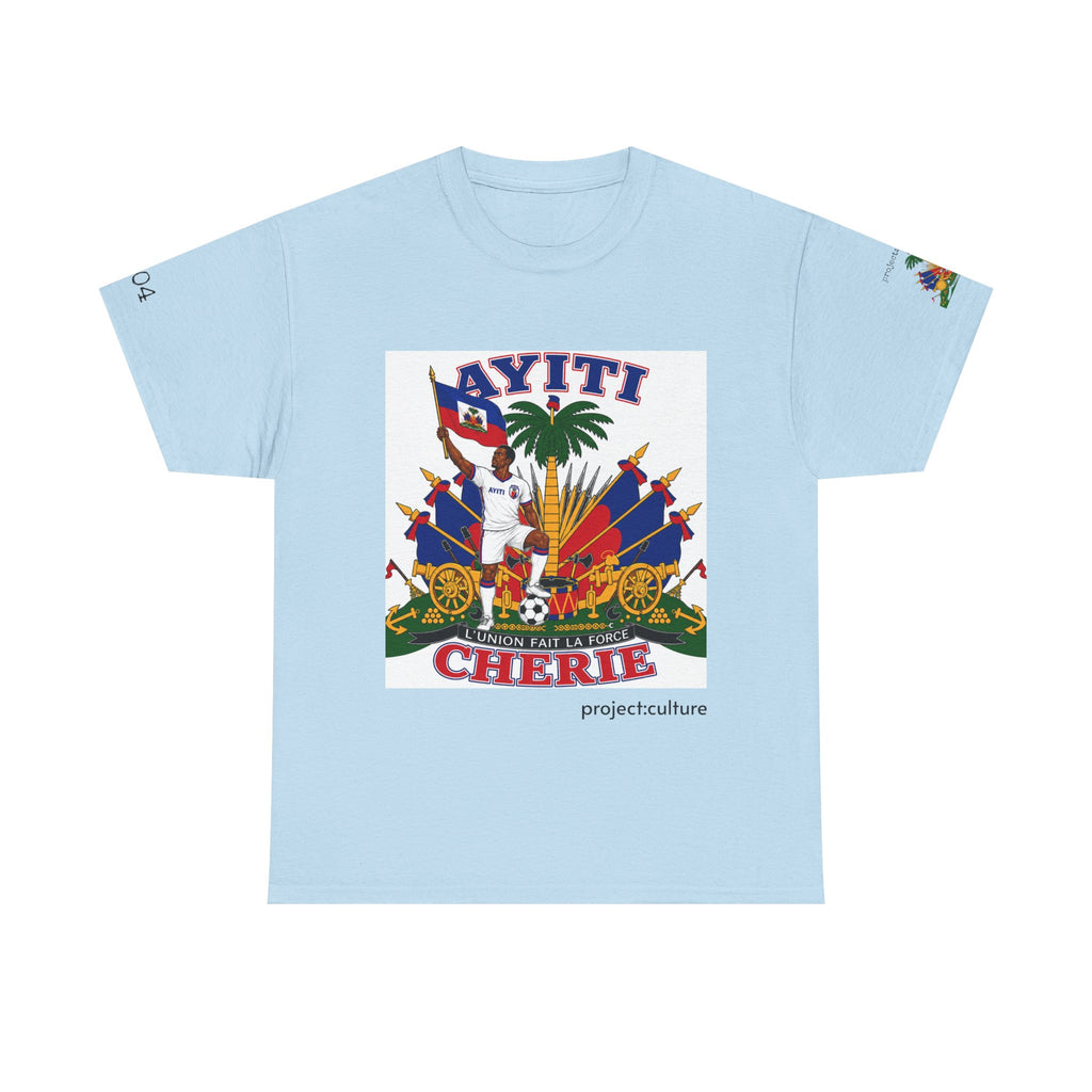 Ayiti Cherie T-Shirt — Haiti Coat of Arms with White Background 2026 Tee