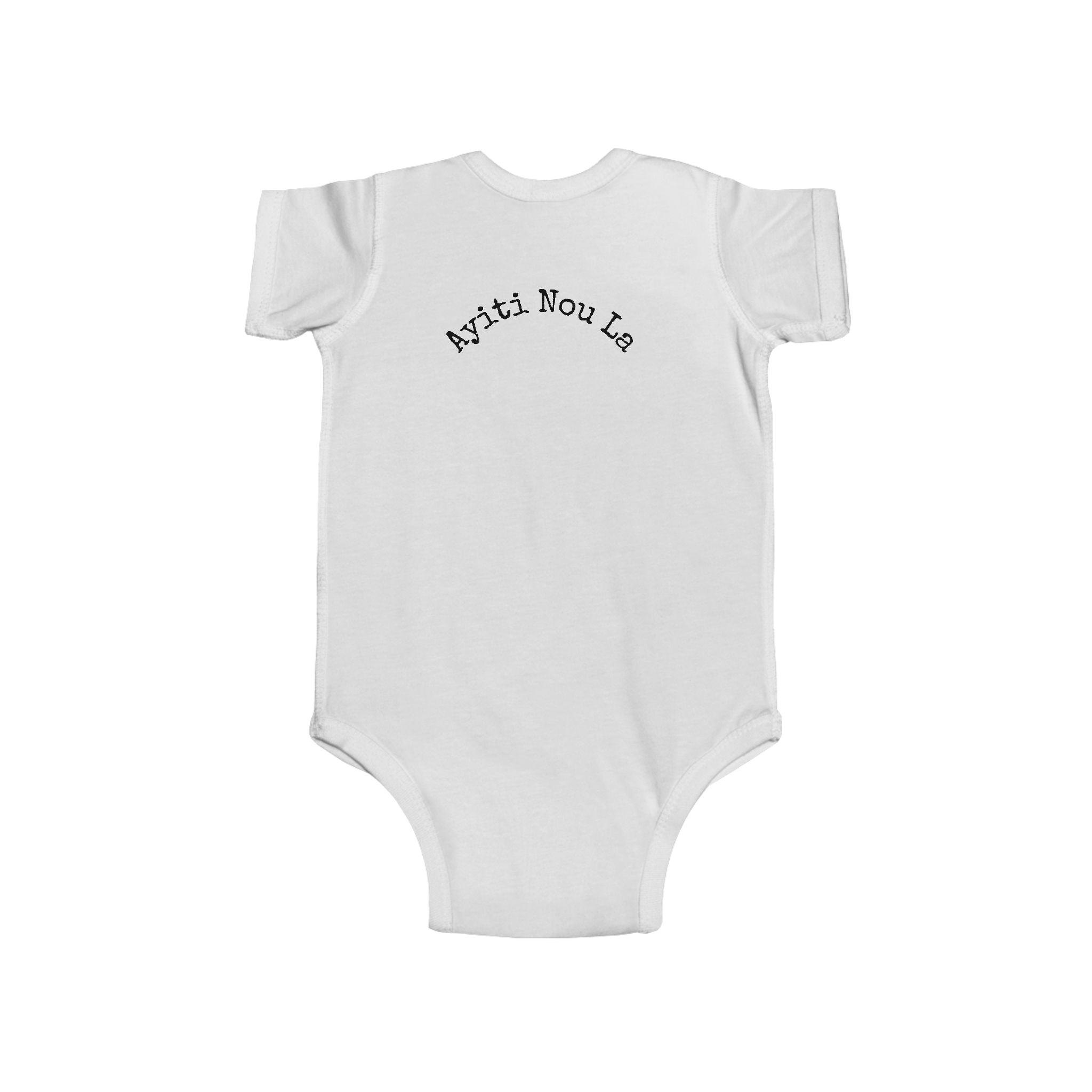 Infant Bodysuit - 'Ayiti Cheri' Haitian Pride Baby Onesie (Tropical Flag Design)