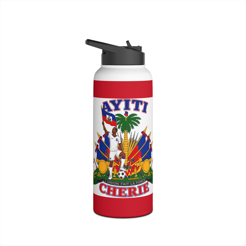 Haiti Crest Stainless Steel Water Bottle — Ayiti Cherie Soccer Design