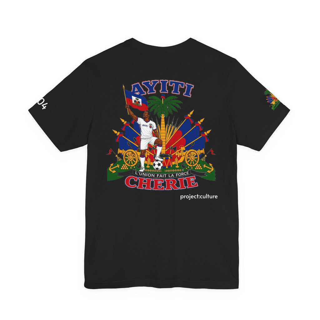 Ayiti Chérie T-Shirt – Haitian Flag & Coat of Arms (No white background )Tee