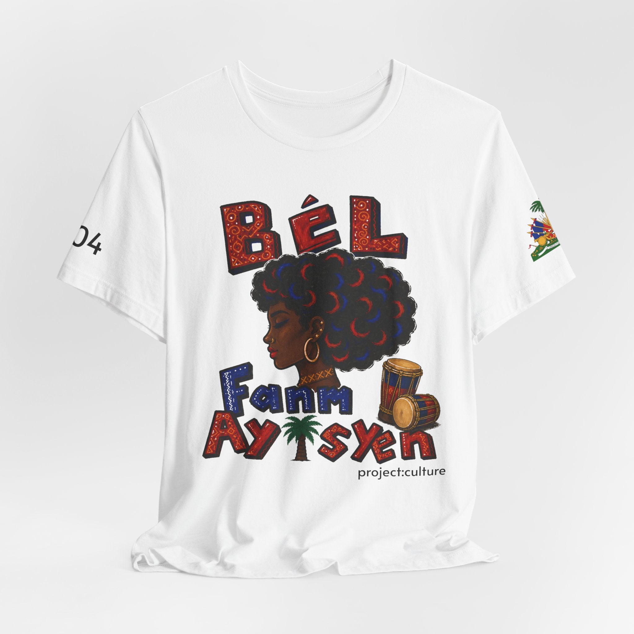Bèl Fanm Ayisyen T-Shirt — Haitian Pride Afro Woman Graphic Tee