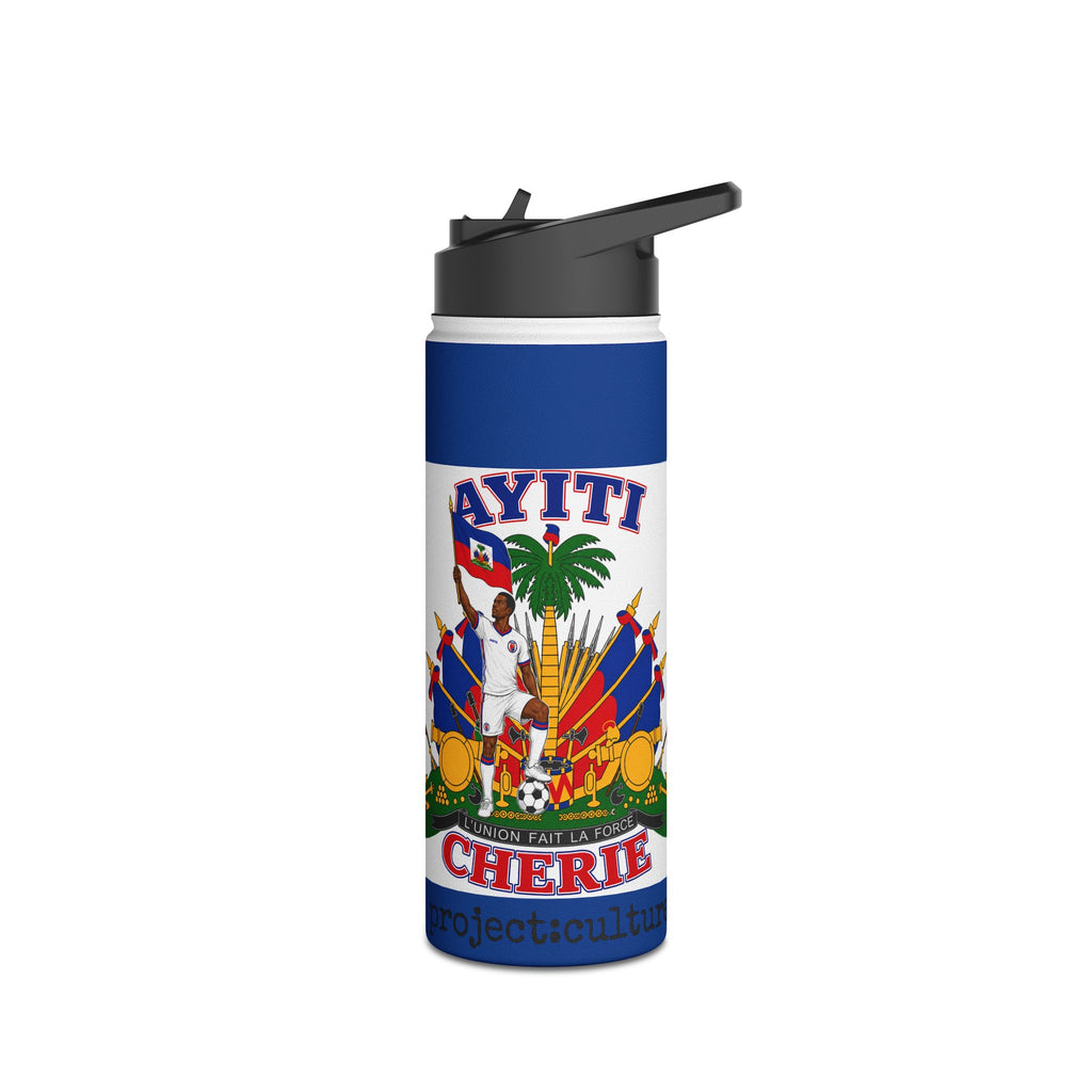 Haiti Crest Stainless Steel Water Bottle — Ayiti Cherie Soccer Design