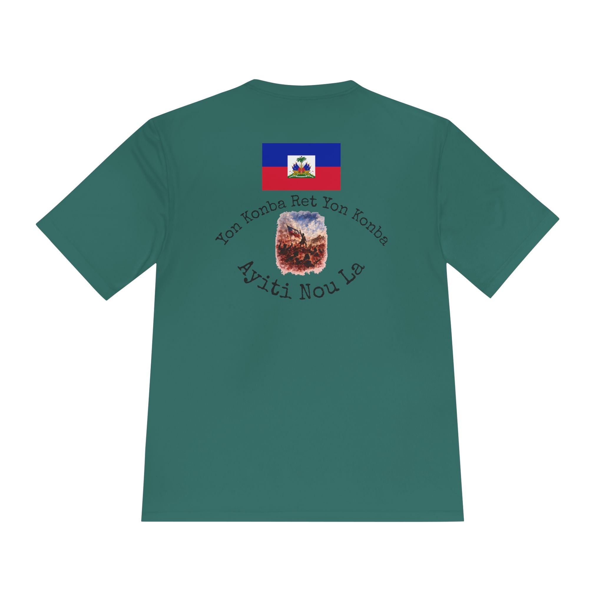 Ayiti Cherie T‑Shirt with White background — Haitian Flag & Crest Tee (Ayiti Nou La)