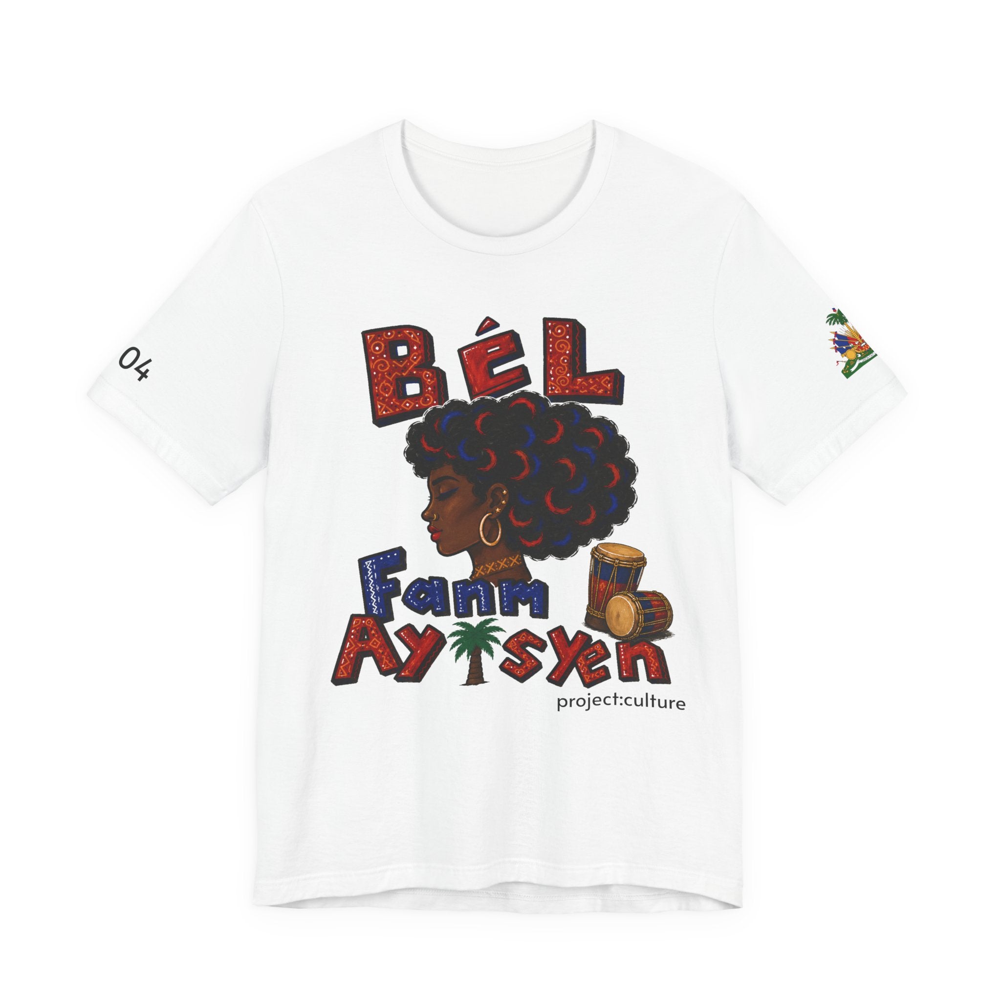 Bèl Fanm Ayisyen T-Shirt — Haitian Pride Afro Woman Graphic Tee