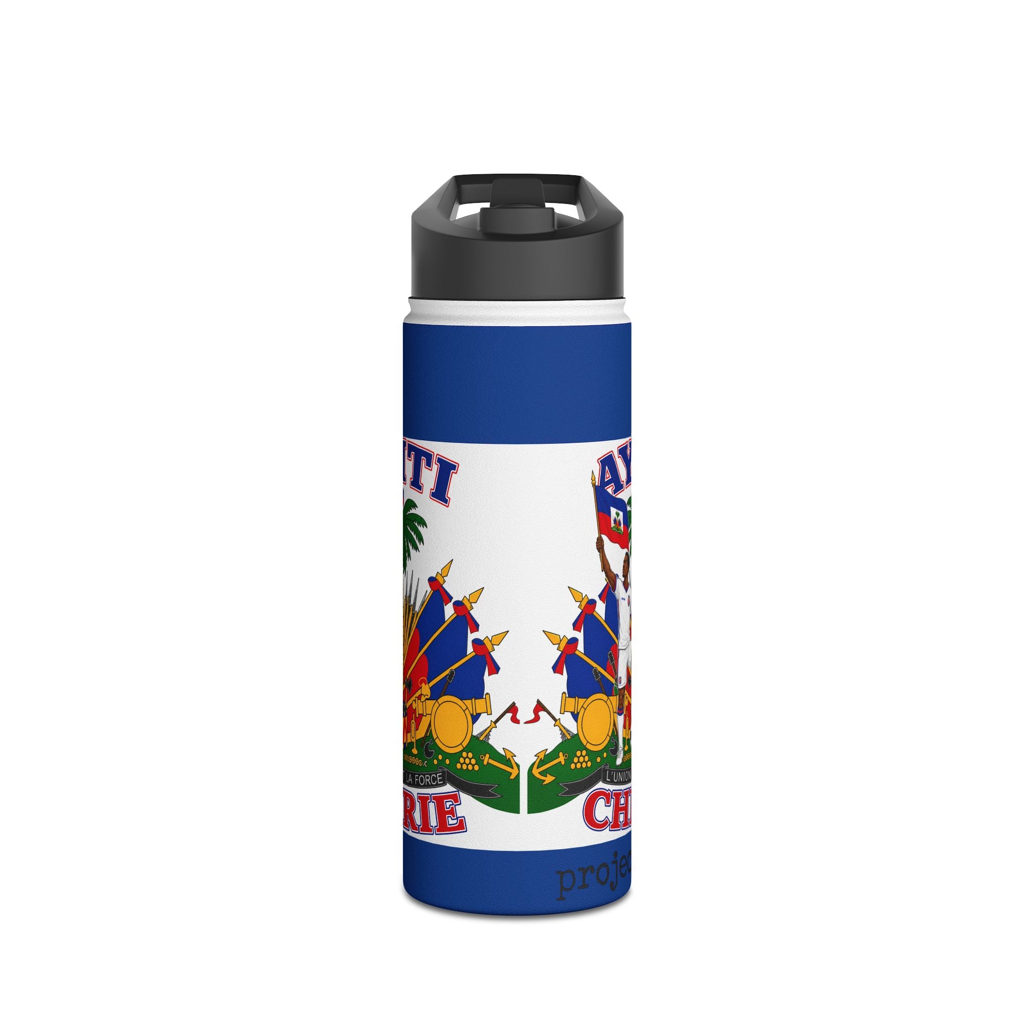 Haiti Crest Stainless Steel Water Bottle — Ayiti Cherie Soccer Design