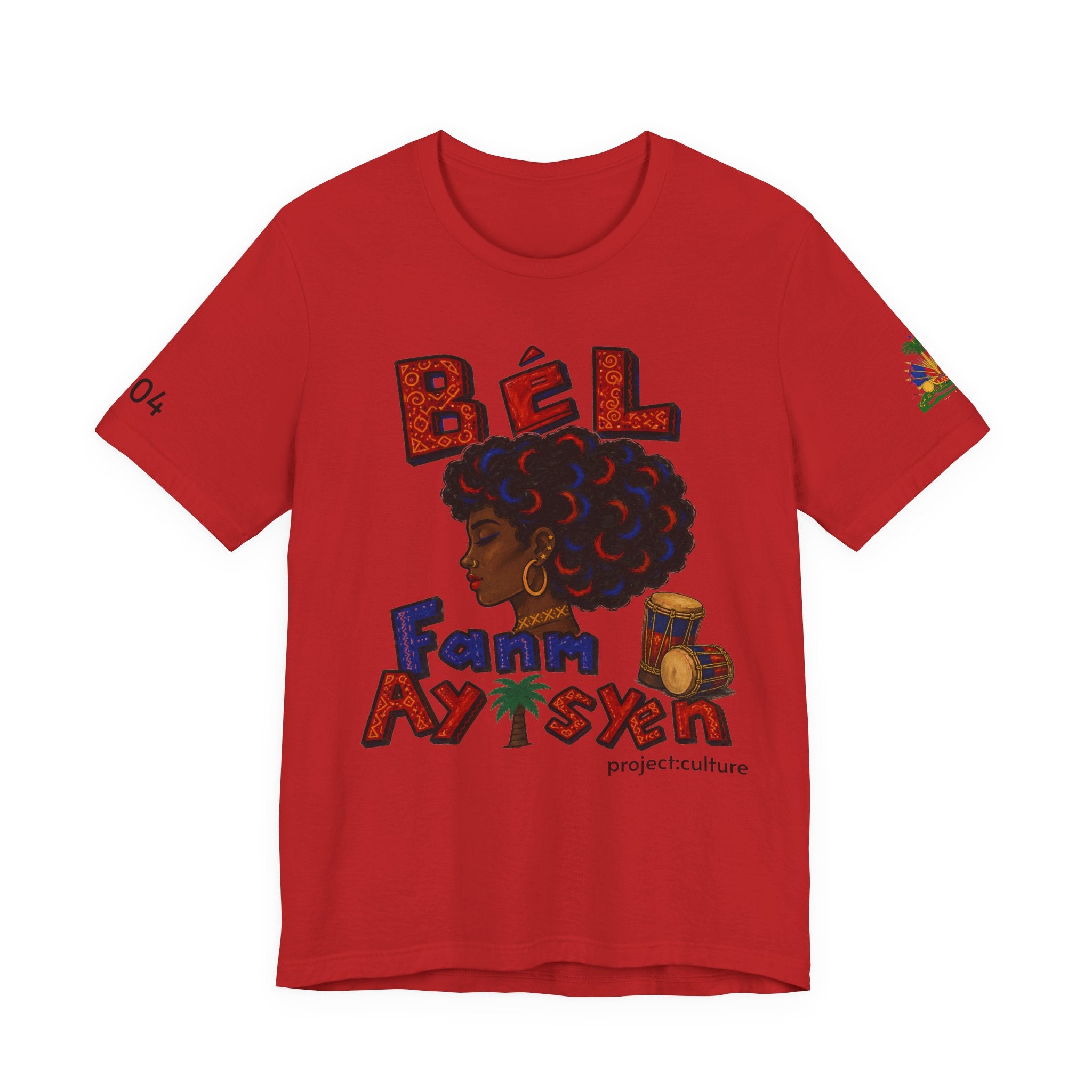 Bèl Fanm Ayisyen T-Shirt — Haitian Pride Afro Woman Graphic Tee