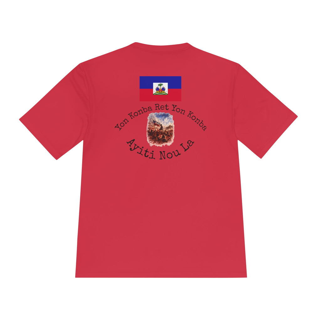 Ayiti Cherie T‑Shirt with White background — Haitian Flag & Crest Tee (Ayiti Nou La)