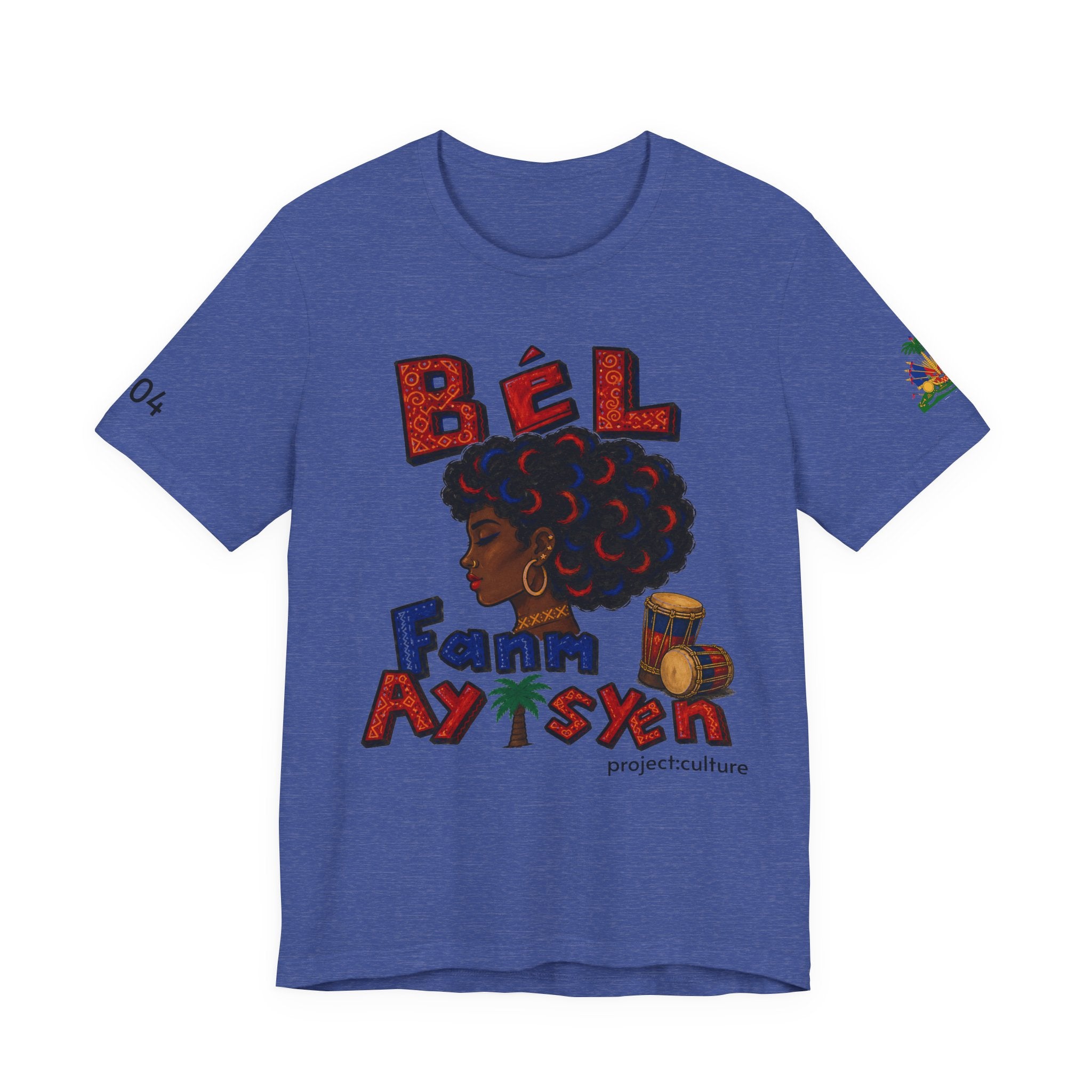 Bèl Fanm Ayisyen T-Shirt — Haitian Pride Afro Woman Graphic Tee