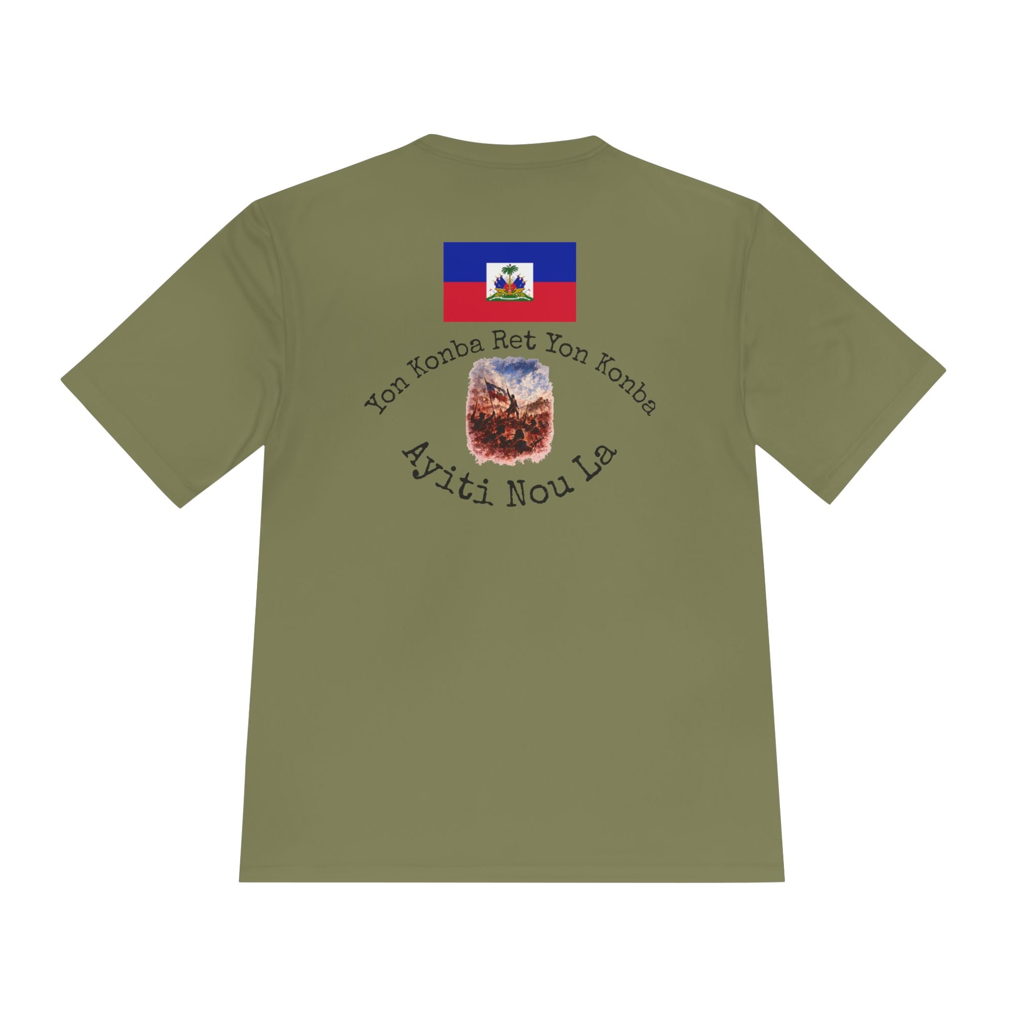 Ayiti Cherie T‑Shirt with White background — Haitian Flag & Crest Tee (Ayiti Nou La)