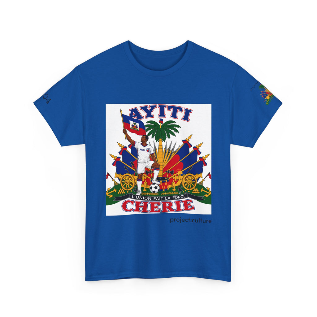 Ayiti Cherie T-Shirt — Haiti Coat of Arms with White Background 2026 Tee