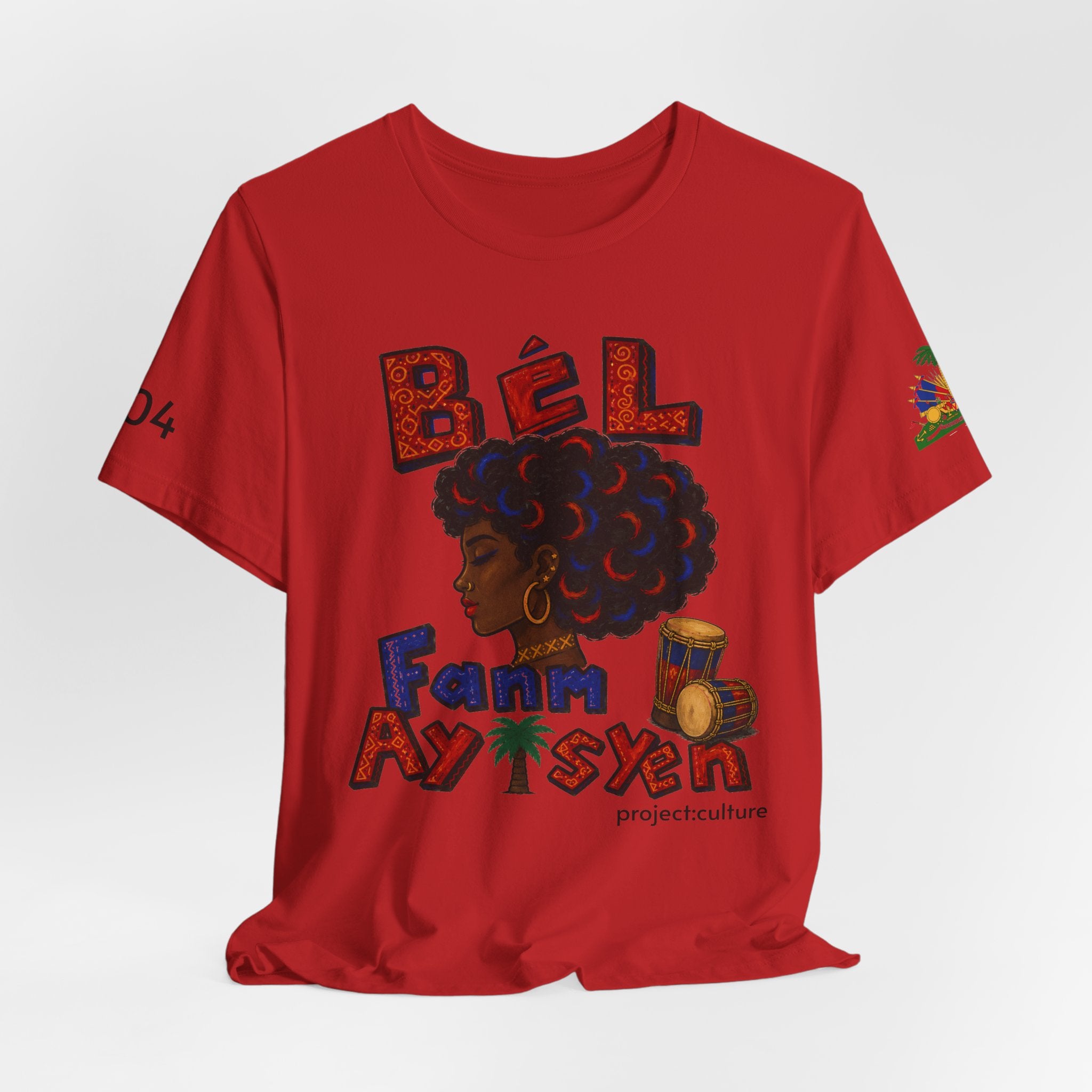 Bèl Fanm Ayisyen T-Shirt — Haitian Pride Afro Woman Graphic Tee