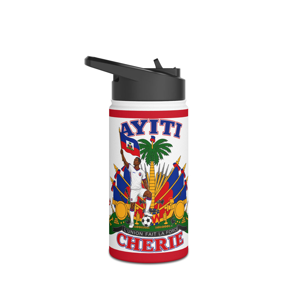Haiti Crest Stainless Steel Water Bottle — Ayiti Cherie Soccer Design