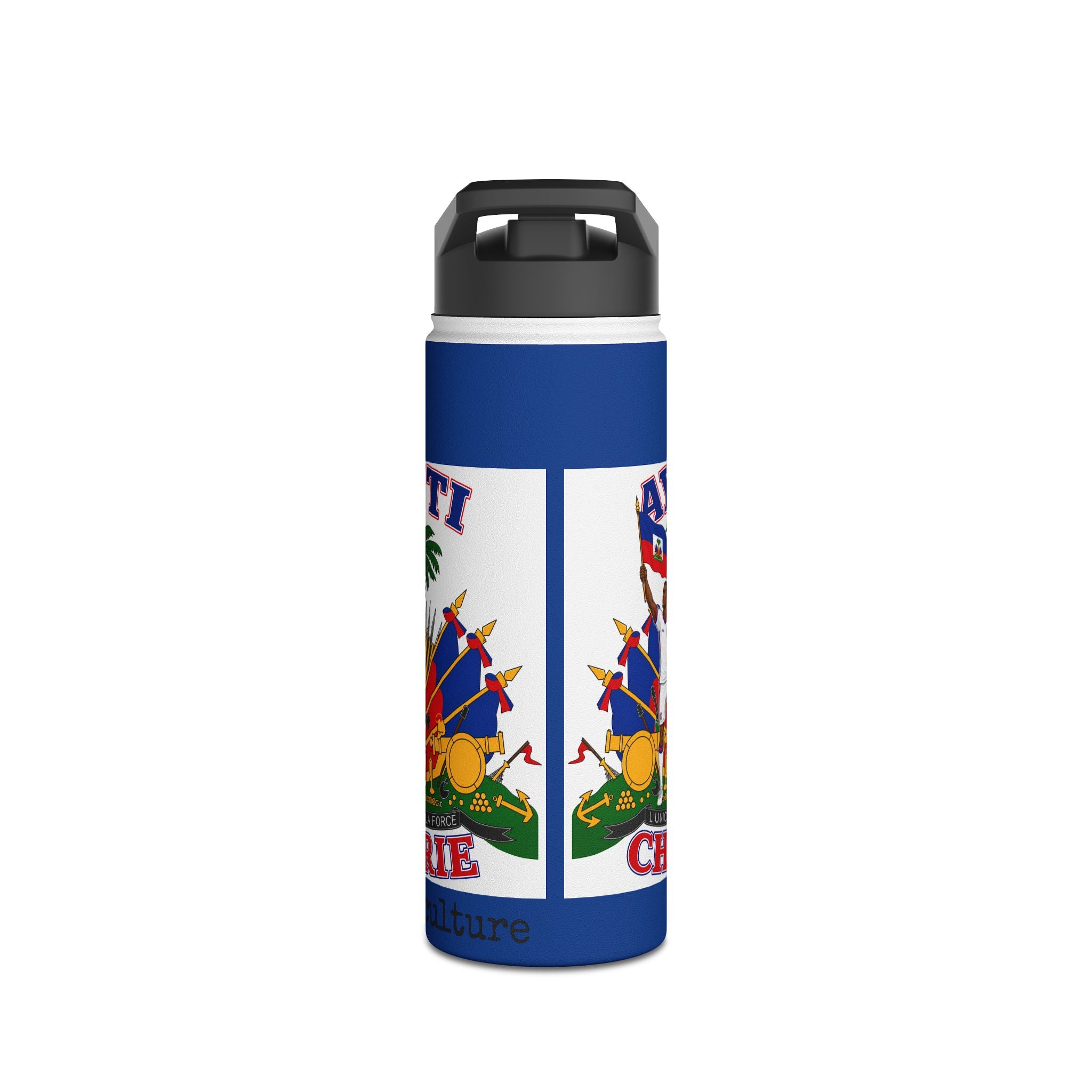 Haiti Crest Stainless Steel Water Bottle — Ayiti Cherie Soccer Design